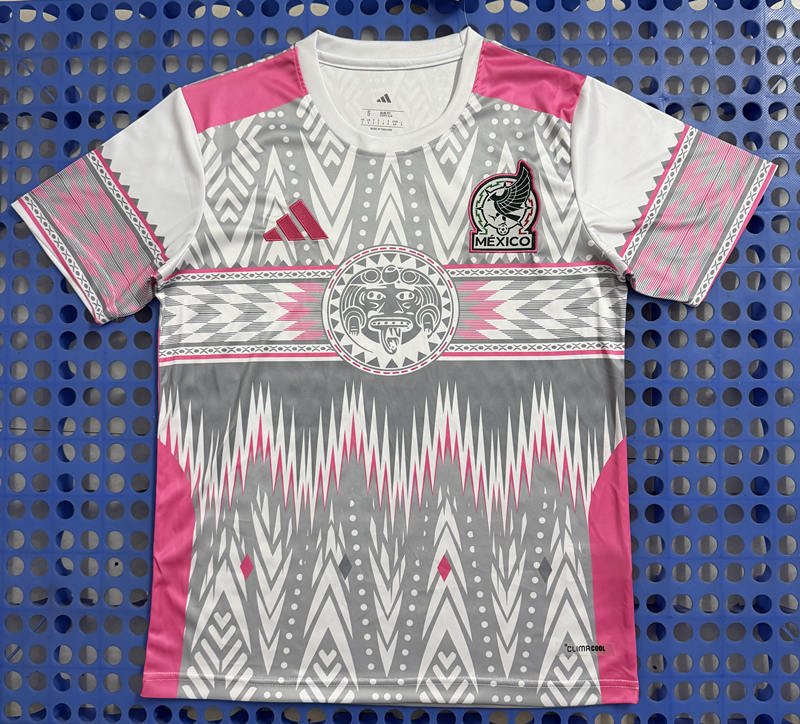 6038986e 26-27 Mexico White Grey Thailand Training Soccer Jersey AAA - Image 1