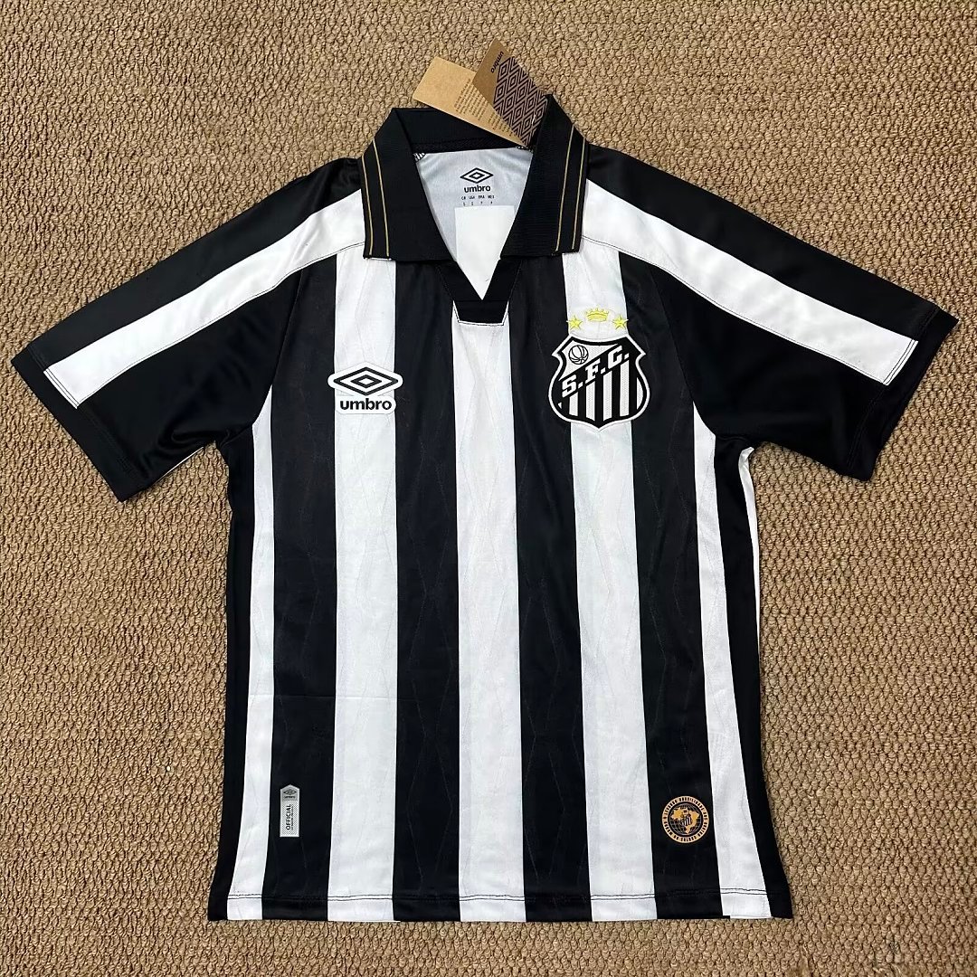 6f7d9d9e (S-4XL) 26-27 Sanos Away Black White Soccer Jersey AAA - Image 1