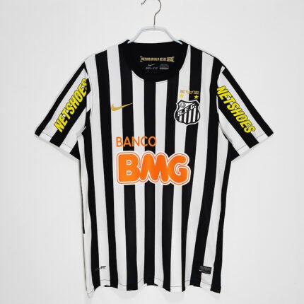 Retro version 2013 Santos Away Black White Soccer Jersey AAA