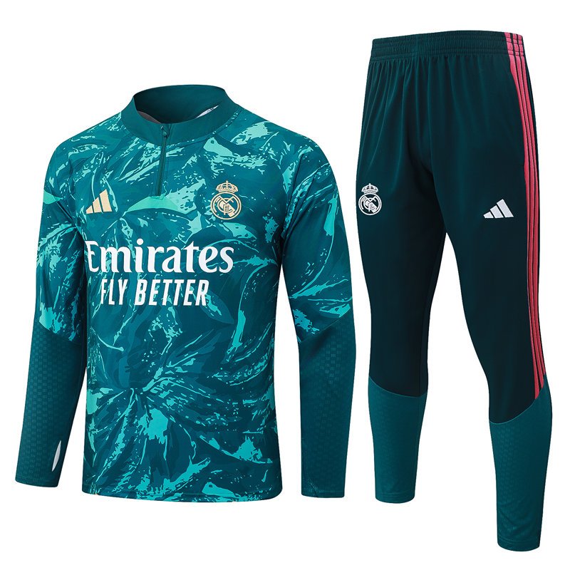 7d1ce4a2 2026-27 Real Madrid Green Soccer Tracksuit Uniform - Image 1