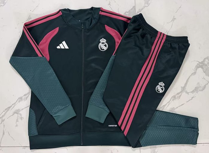 8b600d5a 26-27 Real Madrid Green Thailand Soccer Jacket Uniform - Image 1