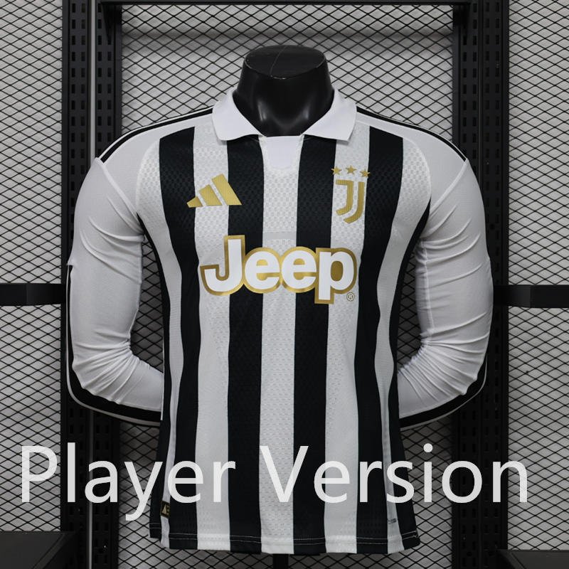 IMG_3488 Player Version 2026-27 Juventus Home Black White Long-sleeved Soccer Jersey AAA - Image 1