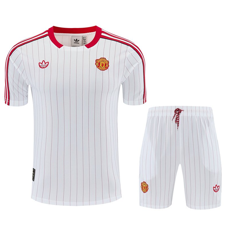 aed03aaa 2026-27 Retro version Manchester United White Red Soccer Uniform - Image 1