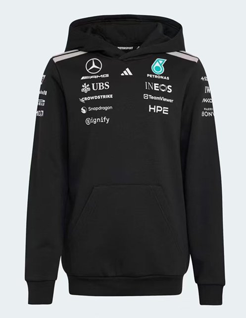 bfcdf358 (S-3XL) 2026 Mercedes Black Formula One Racing Tracksuit with hat - Image 1