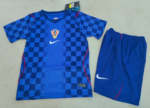 Player version 2026-2027 Croatia Away Blue Kids/Youth Soccer Uniform