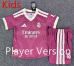 Player version 2026-2027 Real Madrid 2nd Away Pink Red Kids Soccer uniform