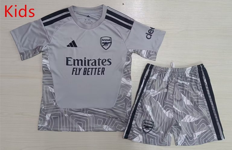 psc (1) 26-27 Arsenal Goalkeeper Grey Kids/Youth Soccer Uniform - Image 1