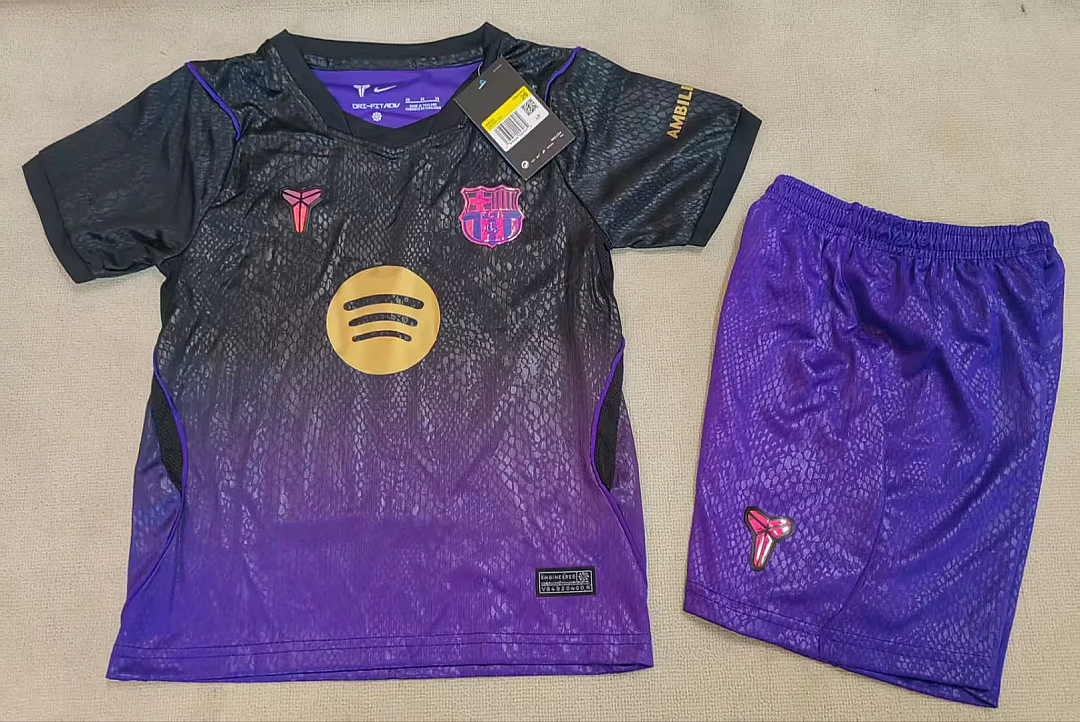 09815cb2 2026-27 Barcelona Away Purple Black kids/youth Soccer uniform - Image 1