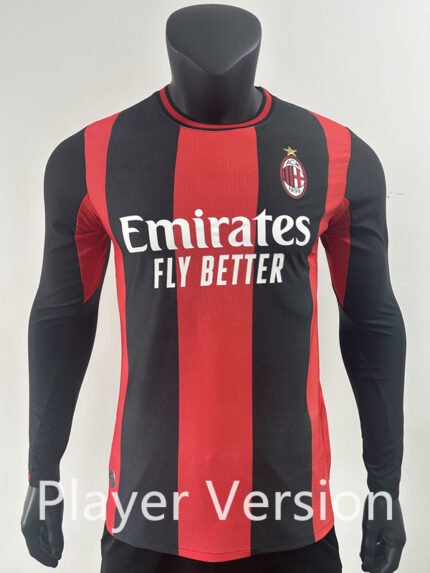 Player version 2026-2027 AC Milan  Home Black Red Long sleeves Soccer Jersey AAA
