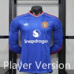 Player version 26-27 Manchester United Away Blue Long-sleeved Soccer Jersey AAA