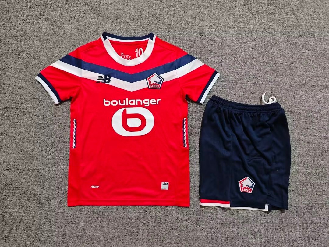 211e636f 2026-2027 Lille Home Red kids/youth Soccer uniform - Image 1