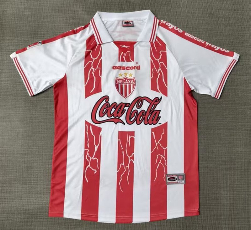 2ced0492 Retro Version 99-00 Necaxa Home Red White Soccer Jersey - Image 1