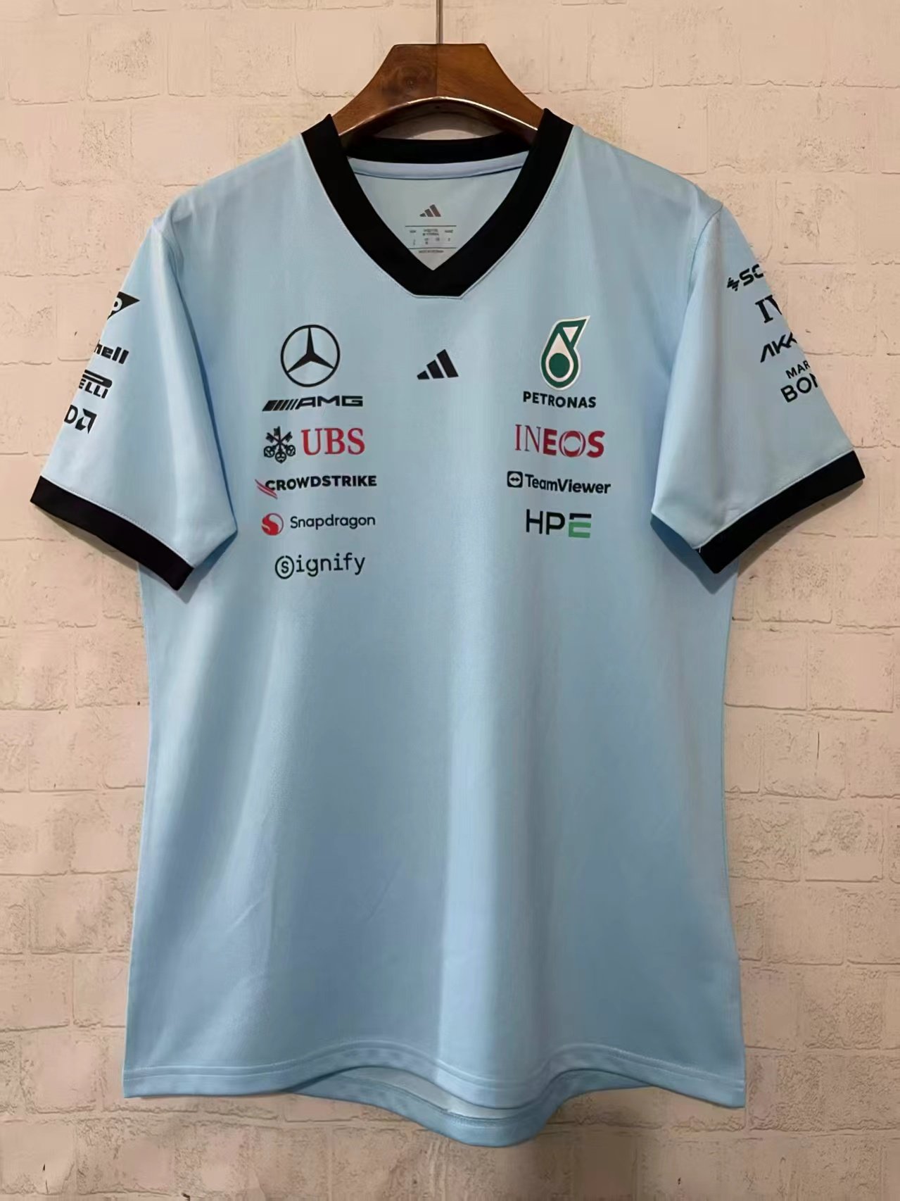 2febf87e (S-5xl)2026-2027 F1 Mercedes Light Blue Racing Suit - Image 1