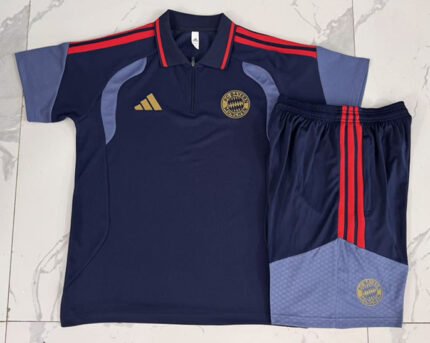 2026-2027 Bayern Munich Blue Polo Soccer Uniform