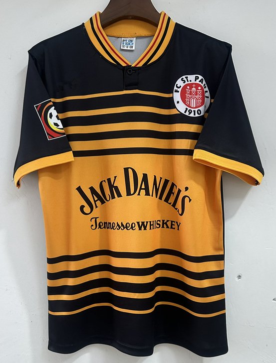 323c656b Retro Version 1998 St. Pauli Away Black Yellow Soccer Jersey AAA - Image 1