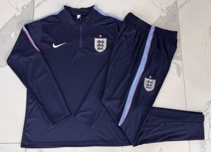 2026-27 England Blue Soccer Tracksuit Uniform