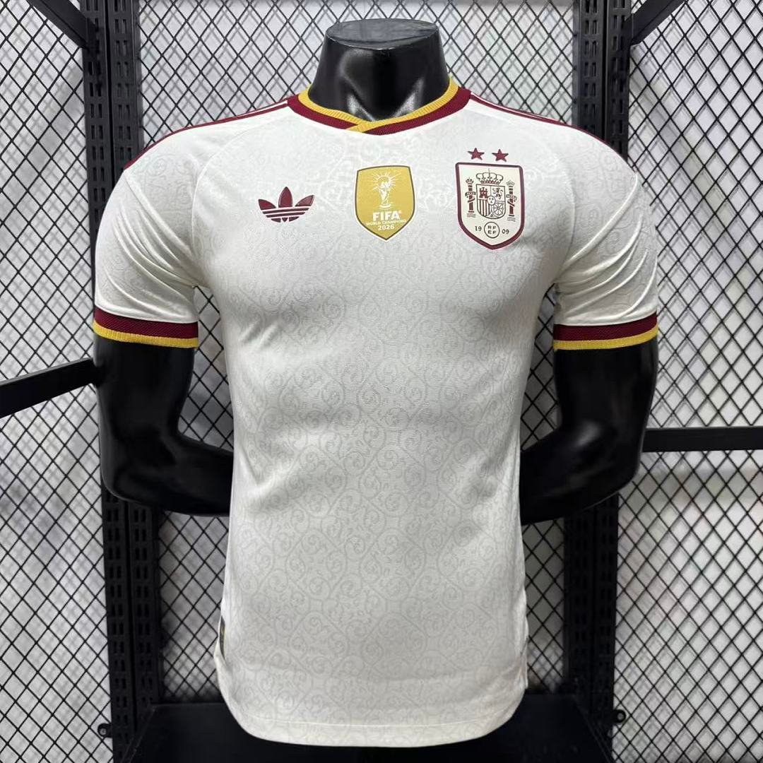 35d345b3 (2 star)FIFA 2026 Player version 2026-2027 Spain Away White Soccer Jersey AAA - Image 1