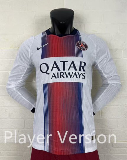 Player version 2026-27  Paris Saint-Germain Away  White LS Soccer Jersey AAA