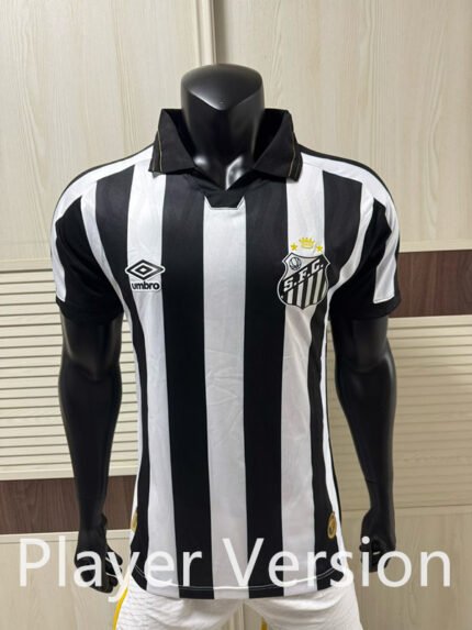 Player version 2026-27 Santos Away Black White Soccer Jersey AAA