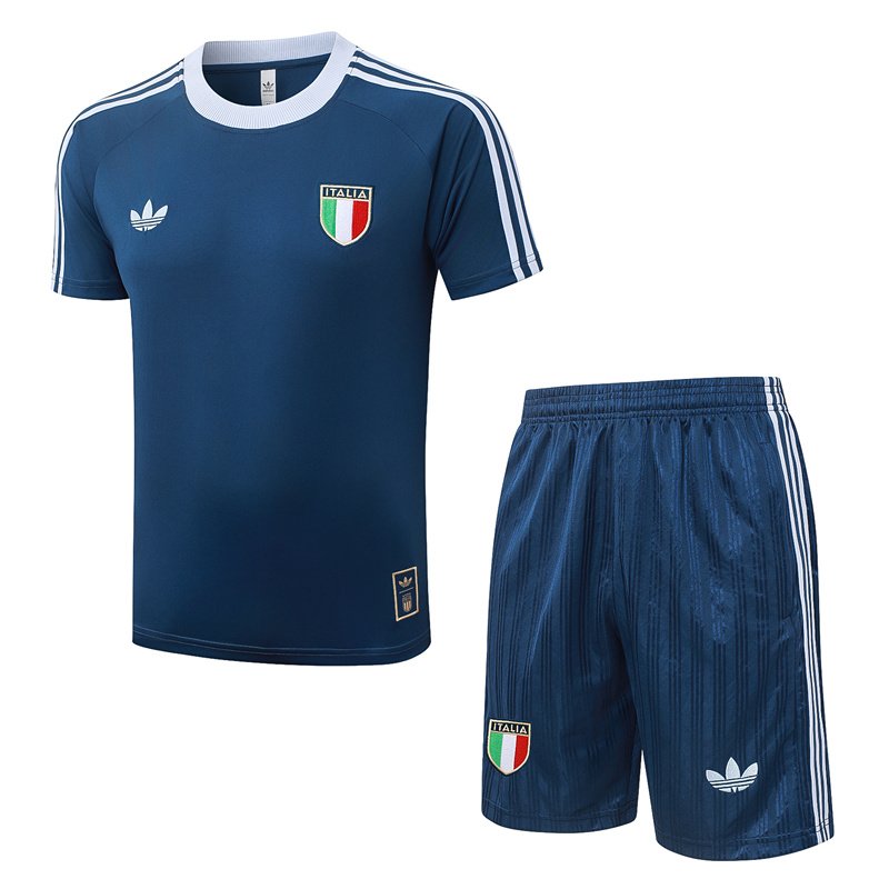 3e9d49ba 2026-27 Italy Dark Blue Tracksuit Short Soccer Uniform - Image 1