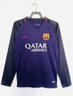 Retro Version 16-17  Barcelona Away Purple Long sleeves Soccer Jersey AAA