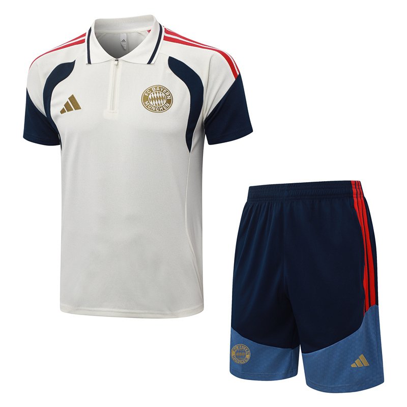 416c2713 2026-2027 Bayern Munich White Yellow Polo Soccer Uniform - Image 1