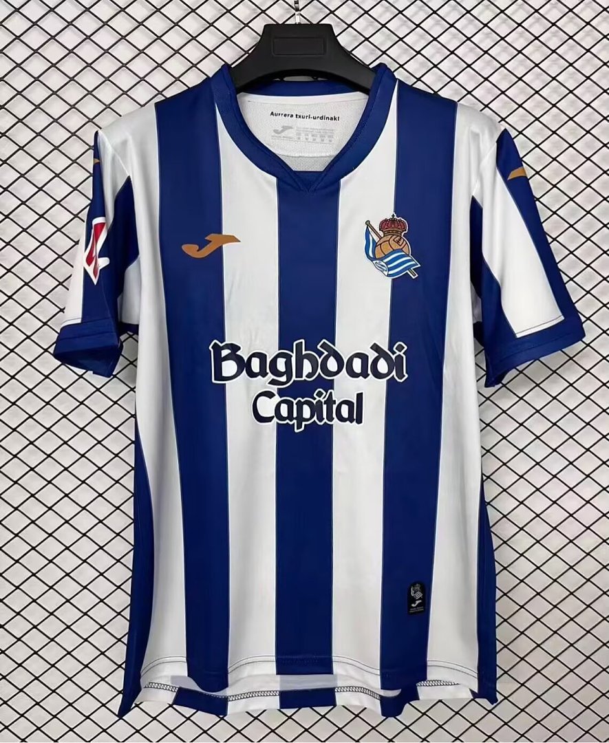 44537152 2026-27 Real Sociedad Home Blue White Soccer Jersey AAA - Image 1