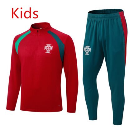 2026-27 Portugal Red Soccer kids Tracksuit Uniform