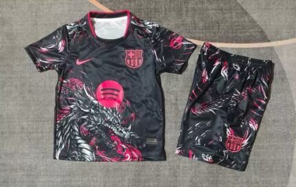 2026-27 Barcelona Pink Black kids/youth Soccer uniform