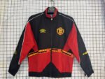 Retro version 96-97 Manchester United Black Red Windbreaker  Soccer Jacket