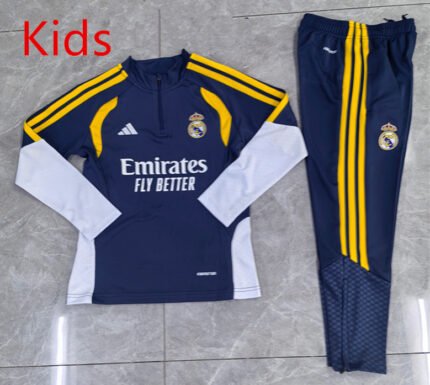 2026-27 Real Madrid Royal Blue Soccer kids Tracksuit Uniform