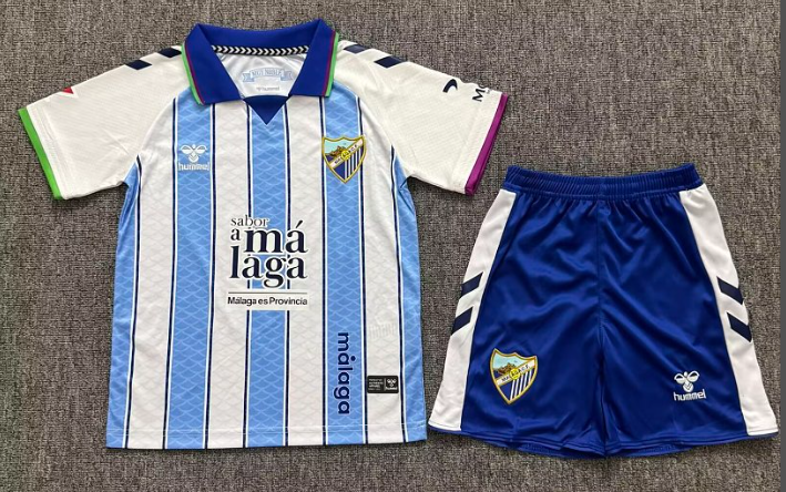 55a587bc-5fa3-4349-a42b-1c456d898bff 2026-27 Malaga Home Blue White kids/youth Soccer uniform - Image 1
