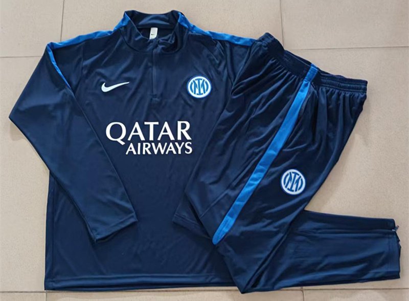 58a6d399 2026-27 Inter Milan Blue Soccer Tracksuit Uniform - Image 1