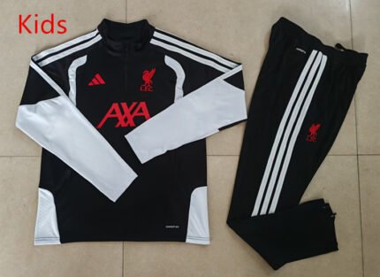 2026-27 Liverpool Black Soccer kids Tracksuit Uniform