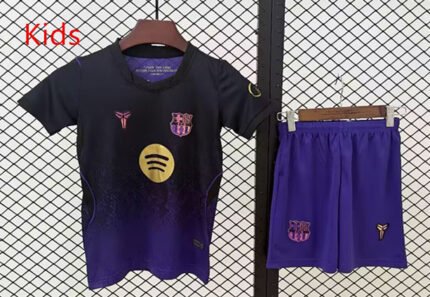 2026-27 Barcelona Away Purple Black kids/youth Soccer uniform