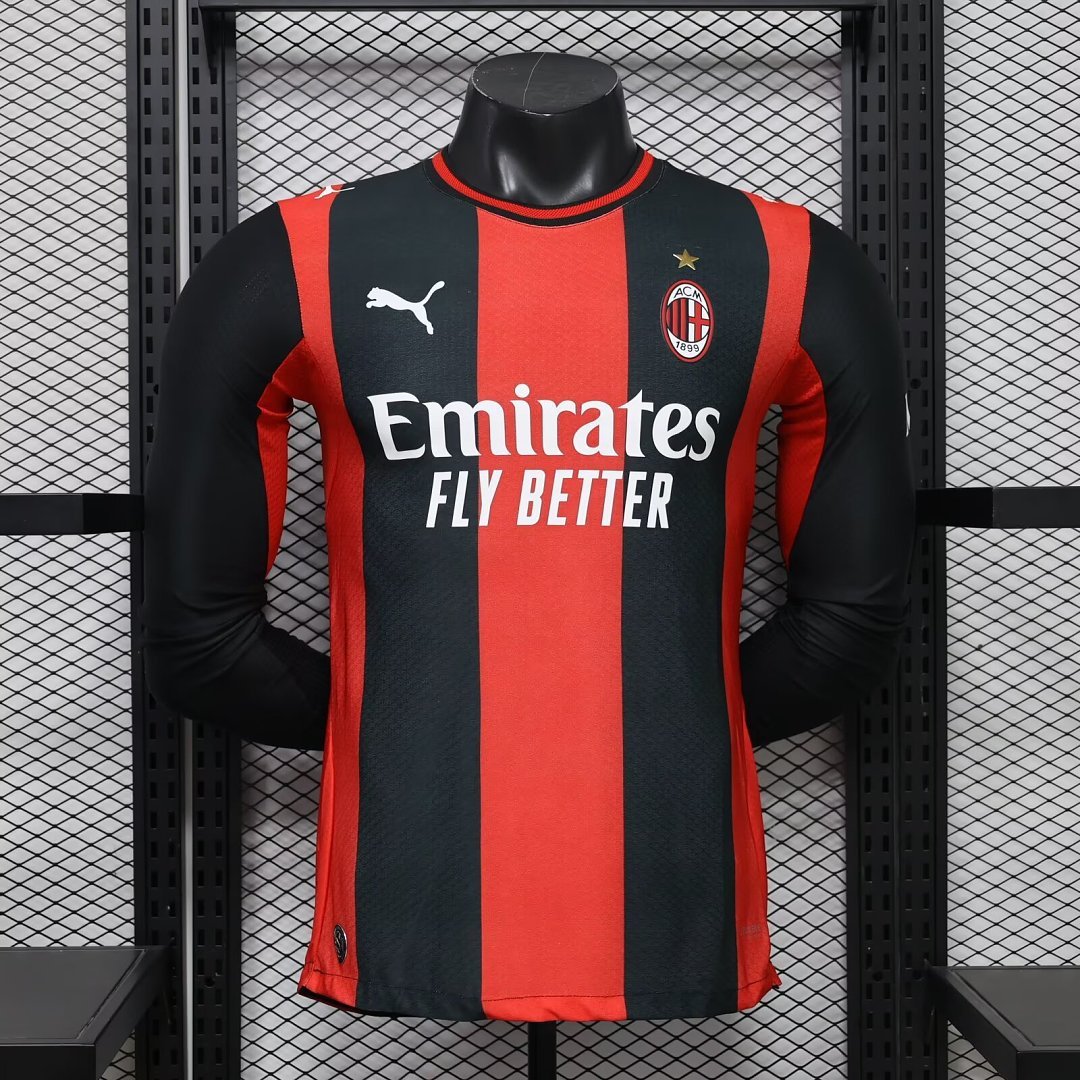 6bfdb038 Player version 2026-2027 AC Milan Home Black Red Long sleeves Soccer Jersey AAA - Image 1