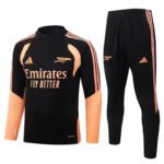 26-27 Arsenal Black Orange Thailand Soccer Tracksuit Uniform