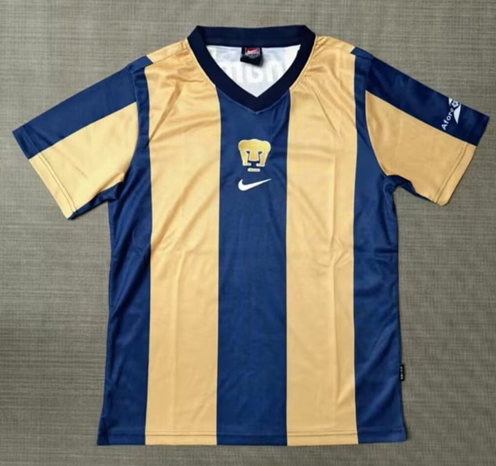 747c13ee Retro Version 00-01 PumasUNAM Yellow Blue Soccer Jersey - Image 1
