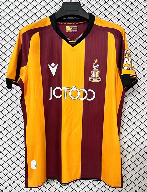 756e4a31 2026-2027 Bradford Home Yellow Brown Soccer Jersey - Image 1