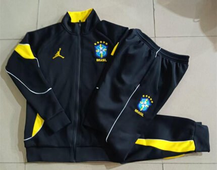 26-27 Brazil Black Thailand Soccer Jacket Uniform