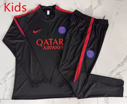 2026-27 Paris Black Soccer kids Tracksuit Uniform