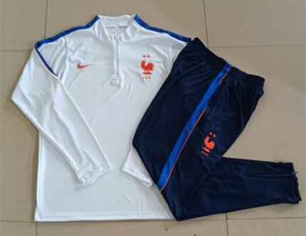 2026-27 France White Soccer Tracksuit Uniform