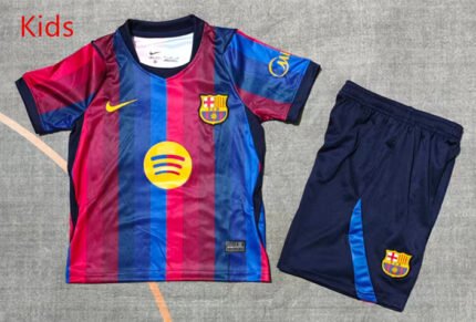 2026-27 Barcelona Home Red Blue kids/youth Soccer uniform