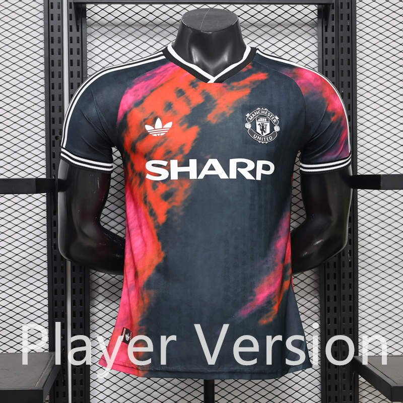 866c35c2 Player version 26-27 Manchester United Black Red Soccer Jersey AAA - Image 1