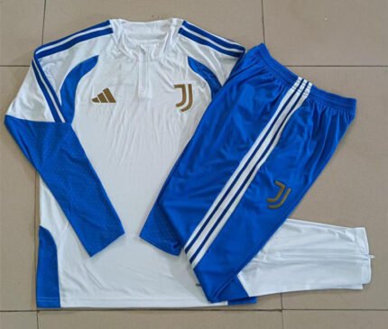 2026-27 Juventus White Blue Soccer Tracksuit Uniform