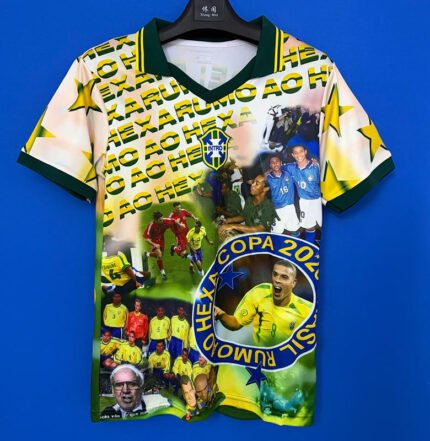 2026-2027 Brazil Yellow Green Training  Soccer Jersey AAA
