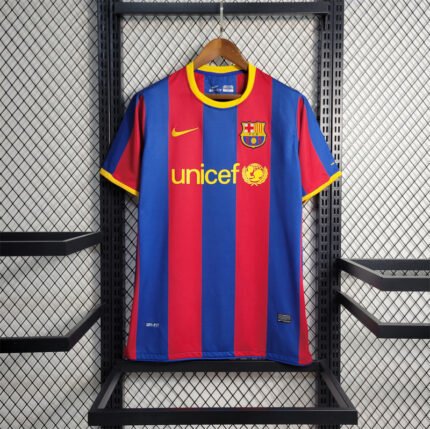 Retro Version 2010-11 Barcelona Home Red Blue Thailand Soccer Jersey AAA