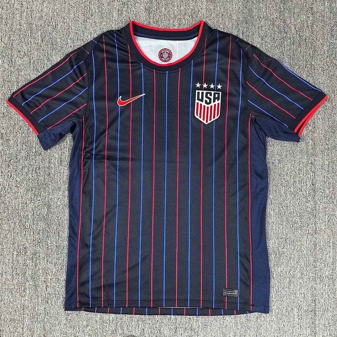 _cuva 2025-26 USA Away Blue Red Soccer Jersey AAA - Image 1