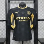 Player version 26-27 Manchester City 2nd Away Black Long-sleeved Soccer Jersey AAA