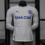 Player version 2026-27 Olympique de Marseille Home Ｗhite LS Soccer Jersey AAA
